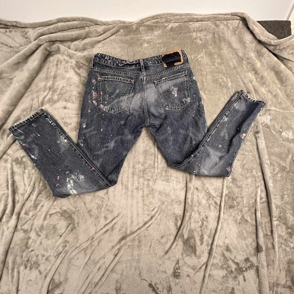 Polo Ralph Lauren Astor Slim Boyfriend Jeans Paint Splatter Distressed Jeans 27 - Picture 2 of 16
